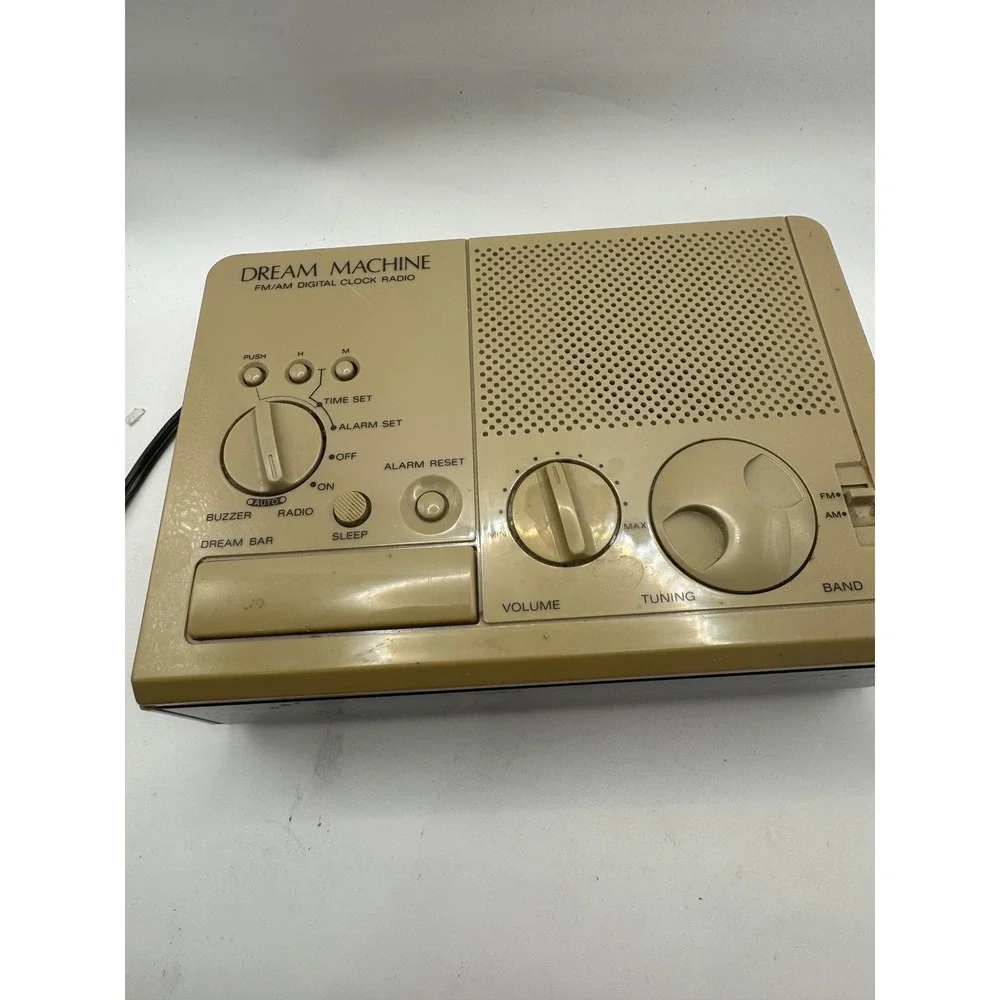 Sony Dream Machine ICF-C2W FM AM Digital Clock Radio Vintage Tan Bedside Alarm